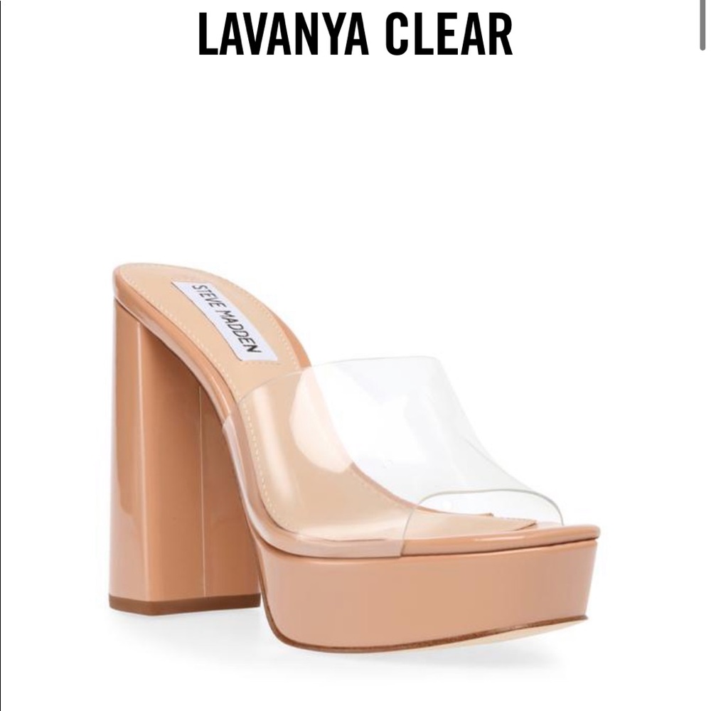 STEVE MADDEN NEW LAVANYA CLEAR PLATFORM HEELS